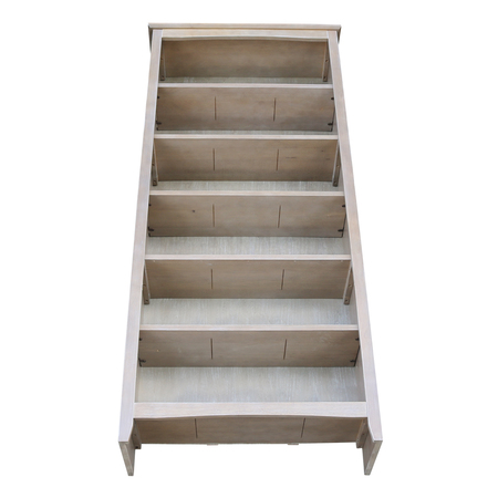 International Concepts Shaker Bookcase, 72"H, Washed Gray Taupe SH09-3227A